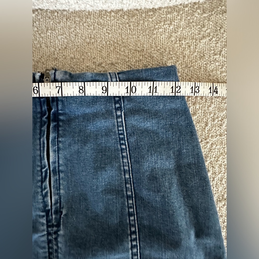 Free People Denim Mini Skirt Size 2 - Picture 3 of 6